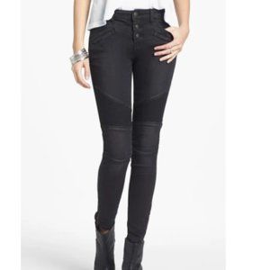 Free People Seamed Moto Skinny Jeans
